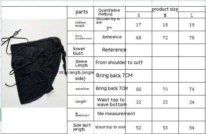 Black three-piece bikini swimsuit set with top and shorts on mannequin