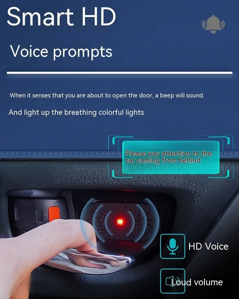 Black car door reminder with infrared sensor for vehicle door status detection