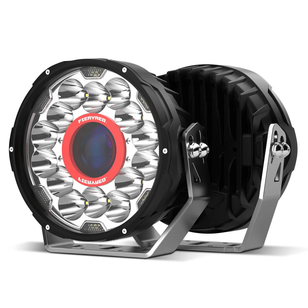 Pair of 7-inch round waterproof LED off-road lights for vehicle mounting