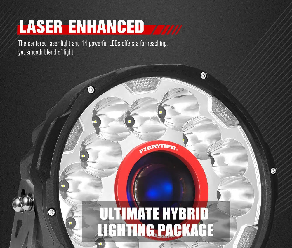 Pair of 7-inch round waterproof LED off-road lights for vehicle mounting