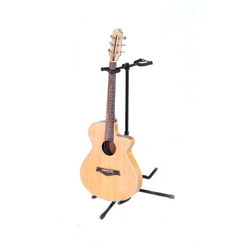 Black iron vertical double-headed adjustable guitar stand for acoustic and electric guitars