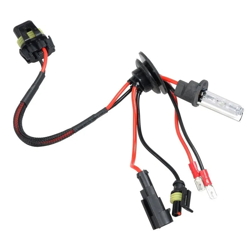 Automotive xenon bulb accessories H1 H7 H11 shown in 4300K, 6000K, and 8000K colour temperatures.