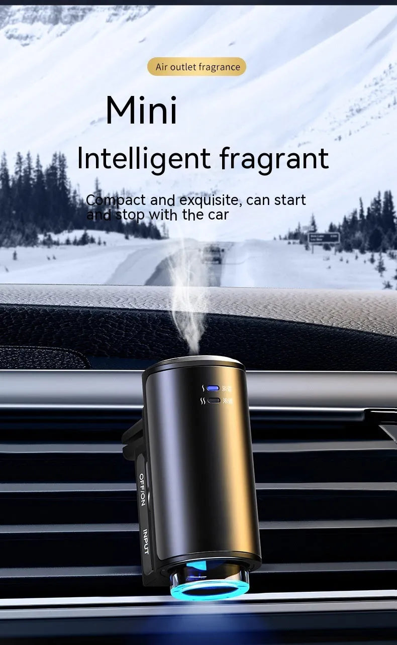 Obsidian Black car air vent clip-on aroma diffuser with essential oil bottles