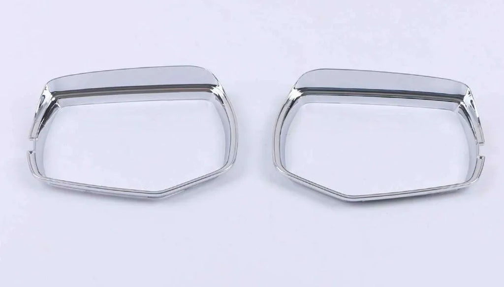 Pair of black ABS rearview mirror covers with carbon fibre pattern for Cadillac CT5 CT6.