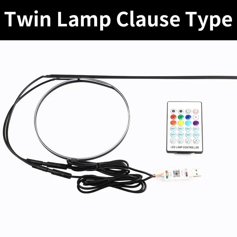 Car ambience lighting strip with aluminium alloy housing and magic colour changing LEDs for interior automotive use