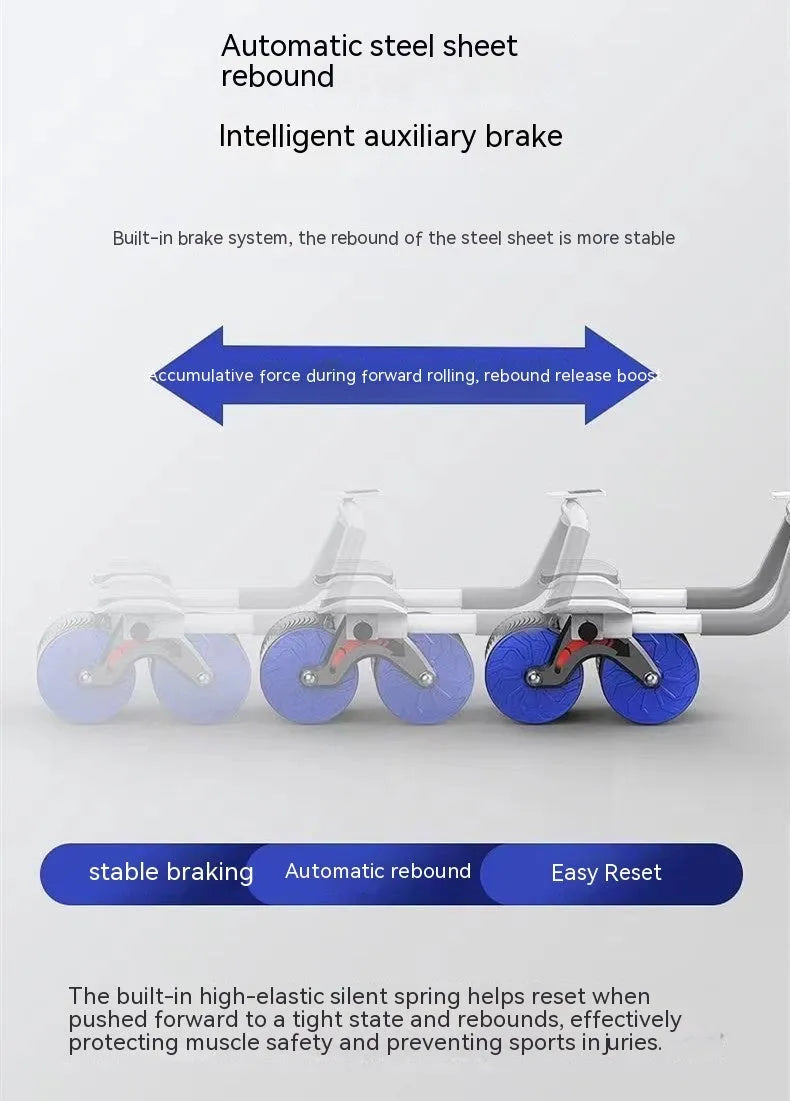 Automatic rebound abdominal wheel with matching lock edge yoga mat set for core exercises