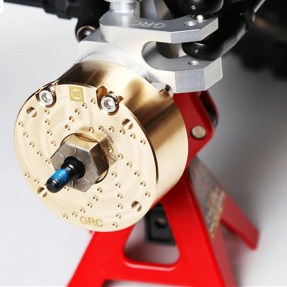Brass gearbox cover accessory for toy axle door side installation