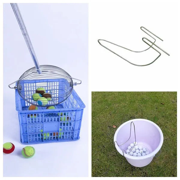 304 stainless steel golf ball picker with metallic finish for retrieving balls