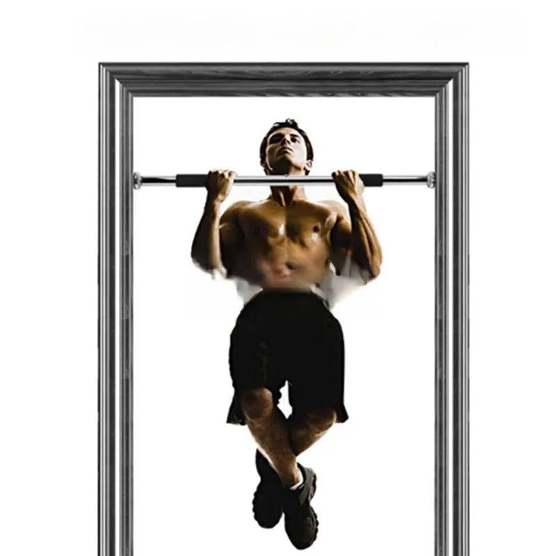 Adjustable steel pull-up bar extended to 100cm width for door frame installation