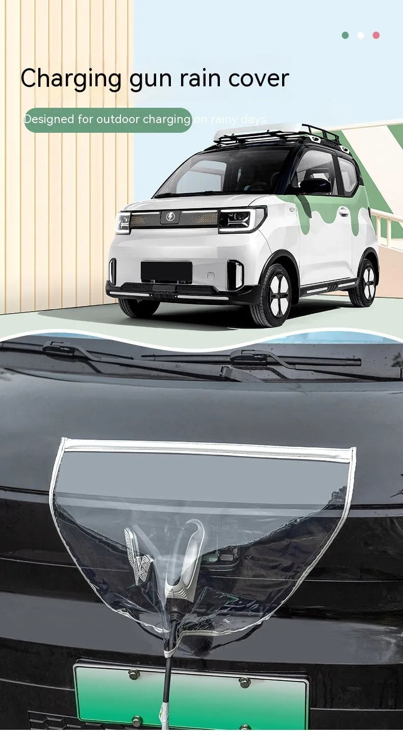 Electric vehicle charging rain cover with magnetic strips unfolded to 60x50cm dimensions