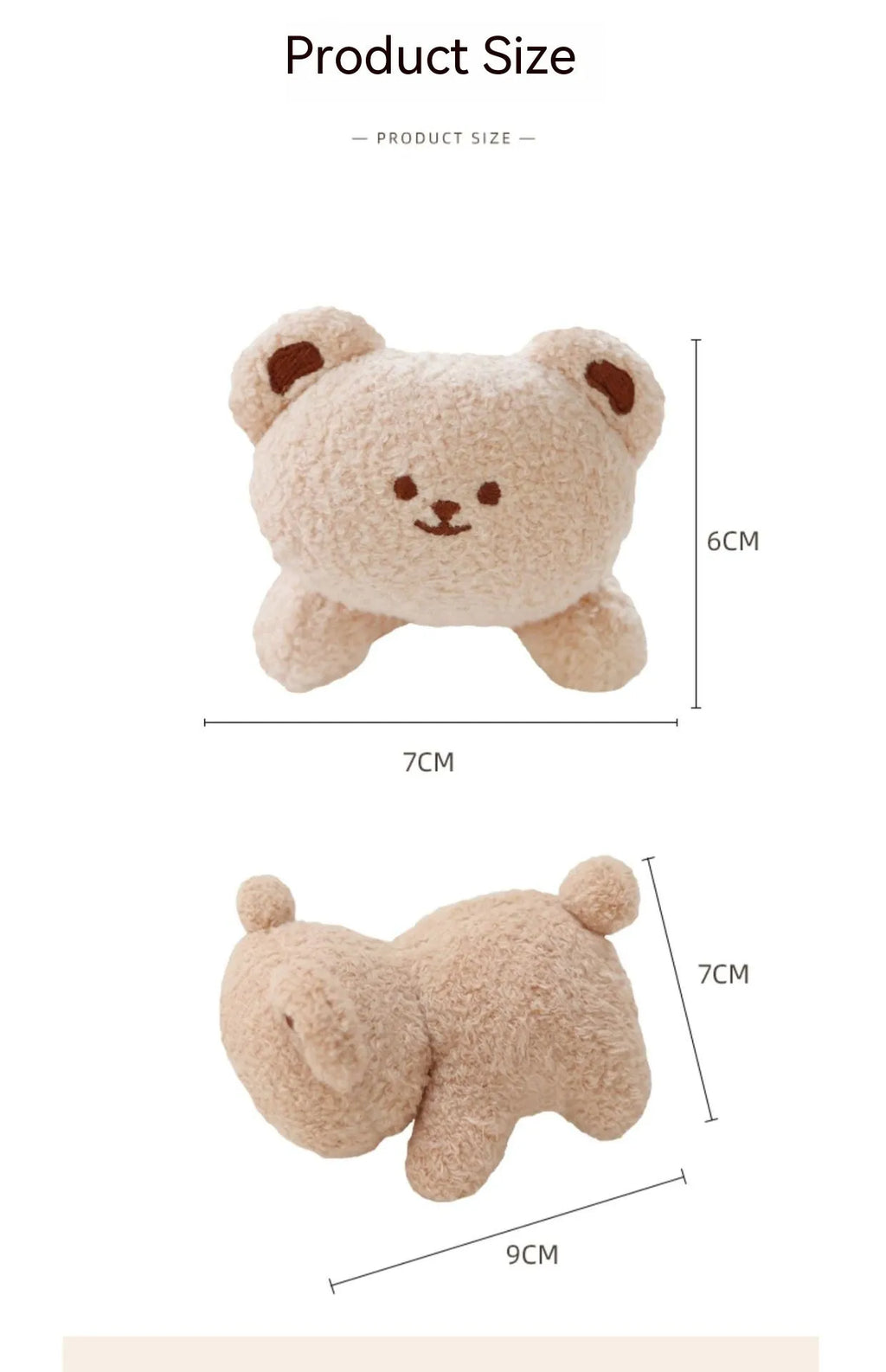 Fabric plush doll car console decoration in bear or rabbit cartoon designs