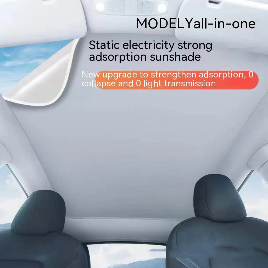 Silicone electrostatic adsorption sunshade for special vehicles in plaid pattern