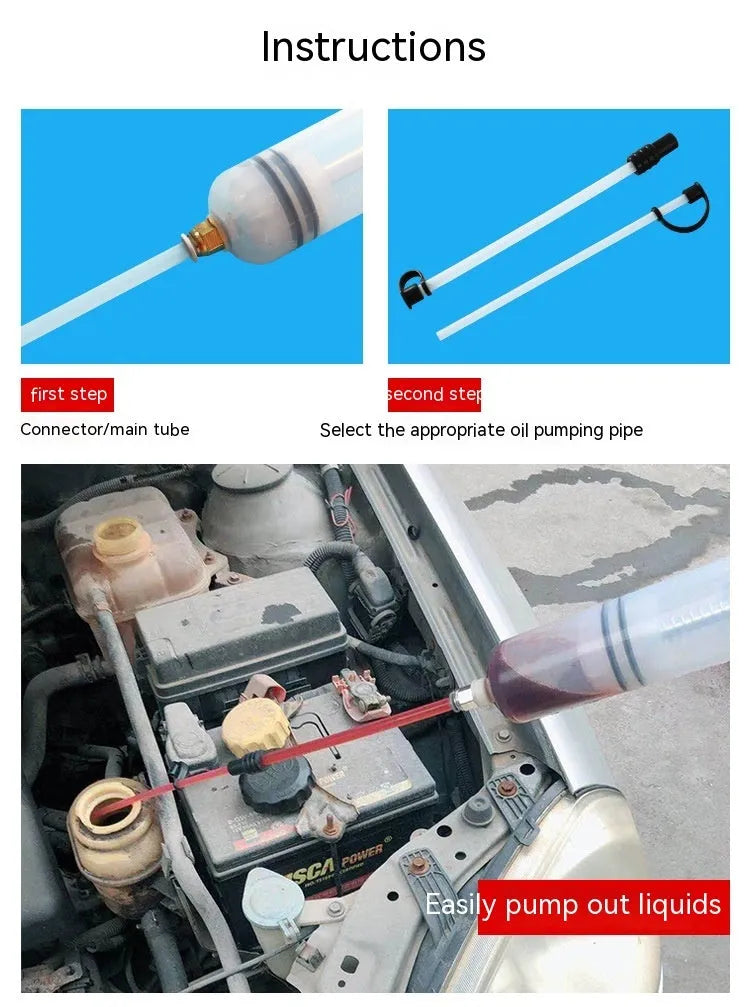 Manual oil change pump with dual suction and injection functions in three barrel sizes