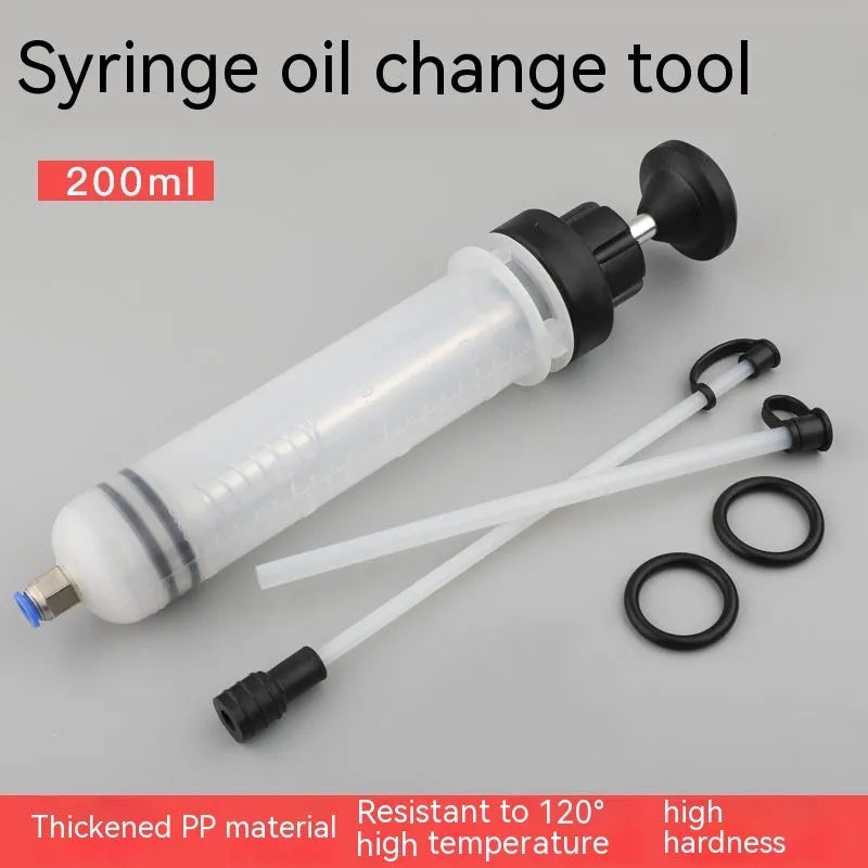 Manual oil change pump with dual suction and injection functions in three barrel sizes