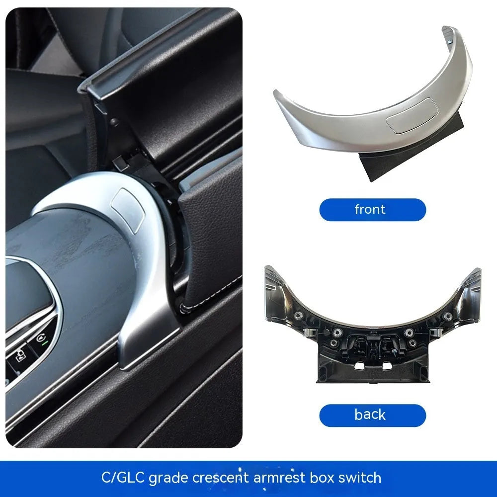 Mercedes C-Class GLC-Class armrest console button replacement panel in electroplated finish