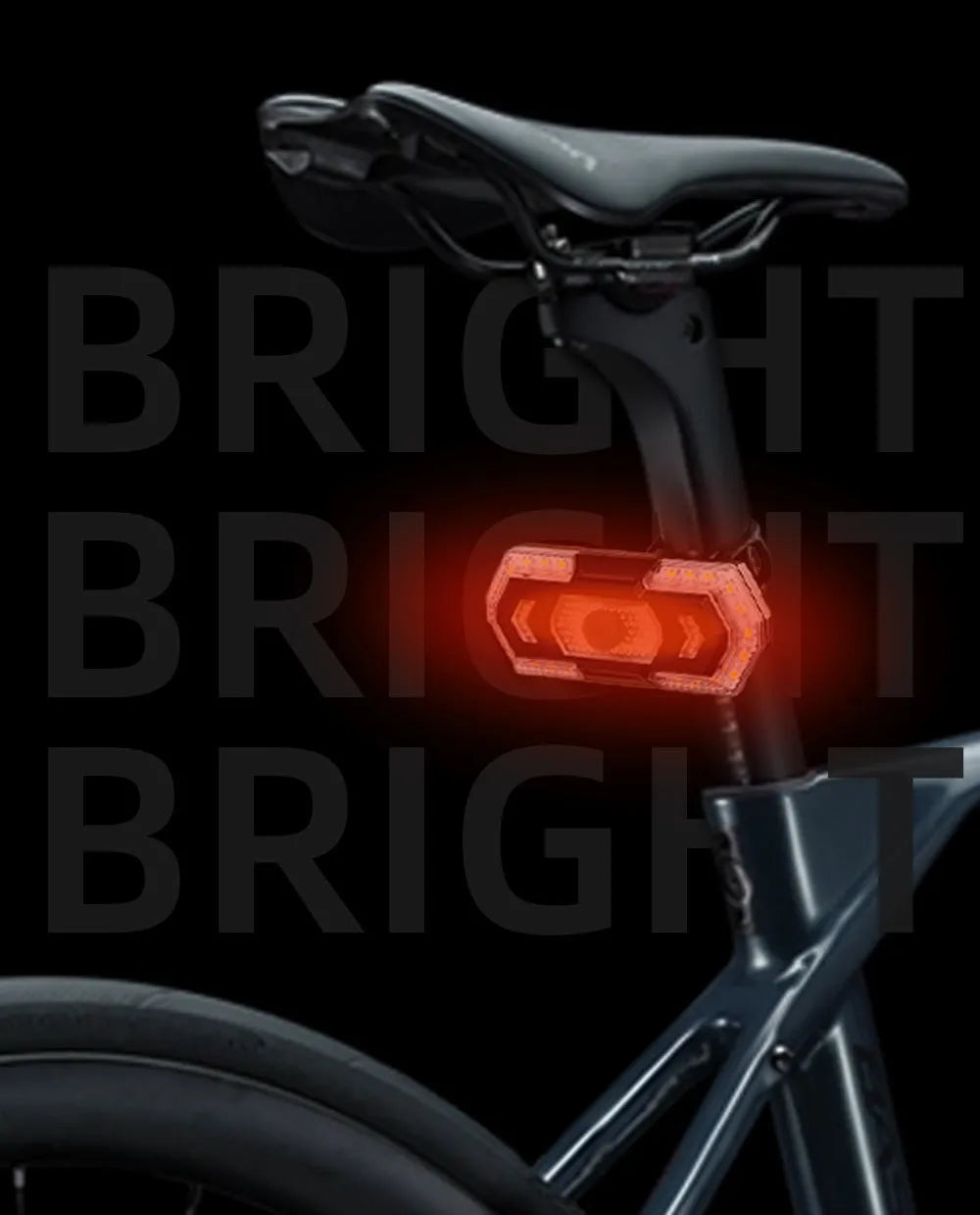 Black wireless remote control LED vehicle taillight with USB charging port and waterproof exterior