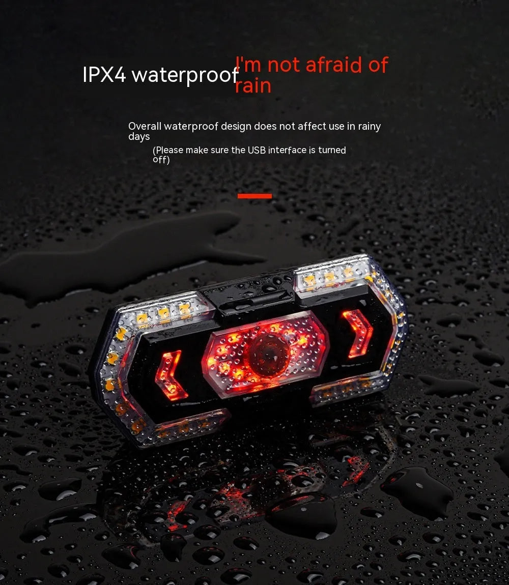 Black wireless remote control LED vehicle taillight with USB charging port and waterproof exterior