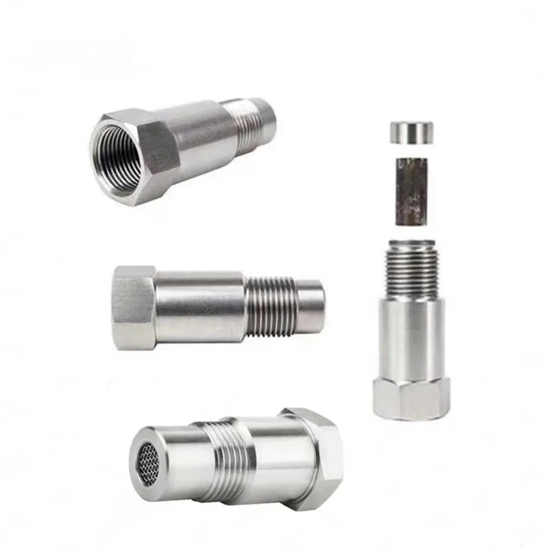304 stainless steel oxygen sensor adapter with three-way catalyst specification for automotive exhaust modifications