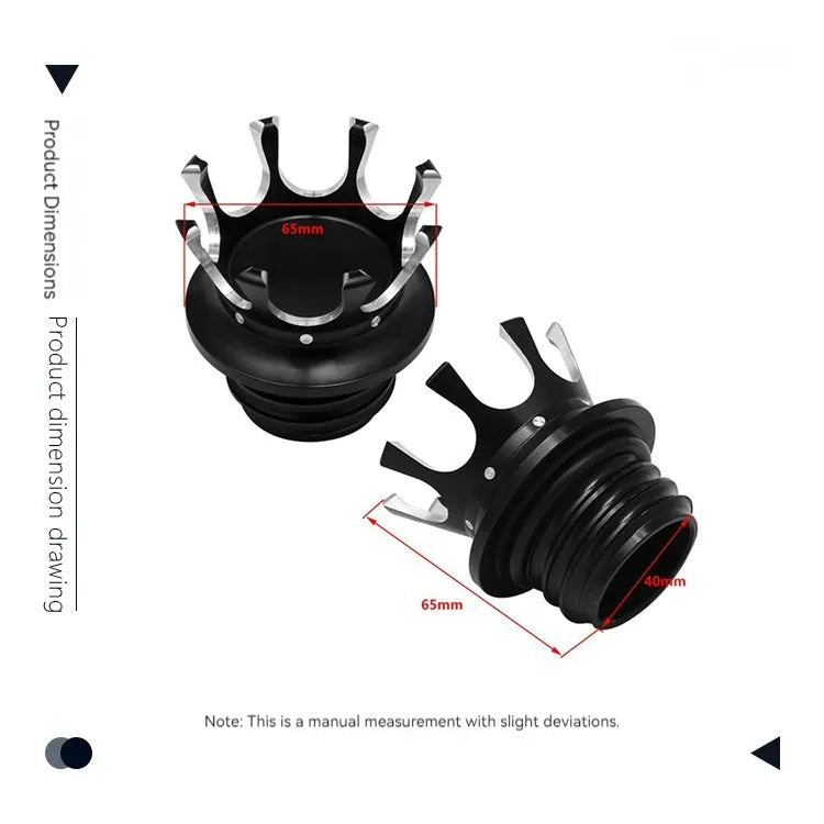 Chrome-plated aluminium fuel tank cap for Harley Davidson motorcycle