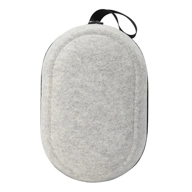 Portable felt hard case storage bag for Meta Quest3 headset and accessories in dark grey, 36x23.5x17.5cm