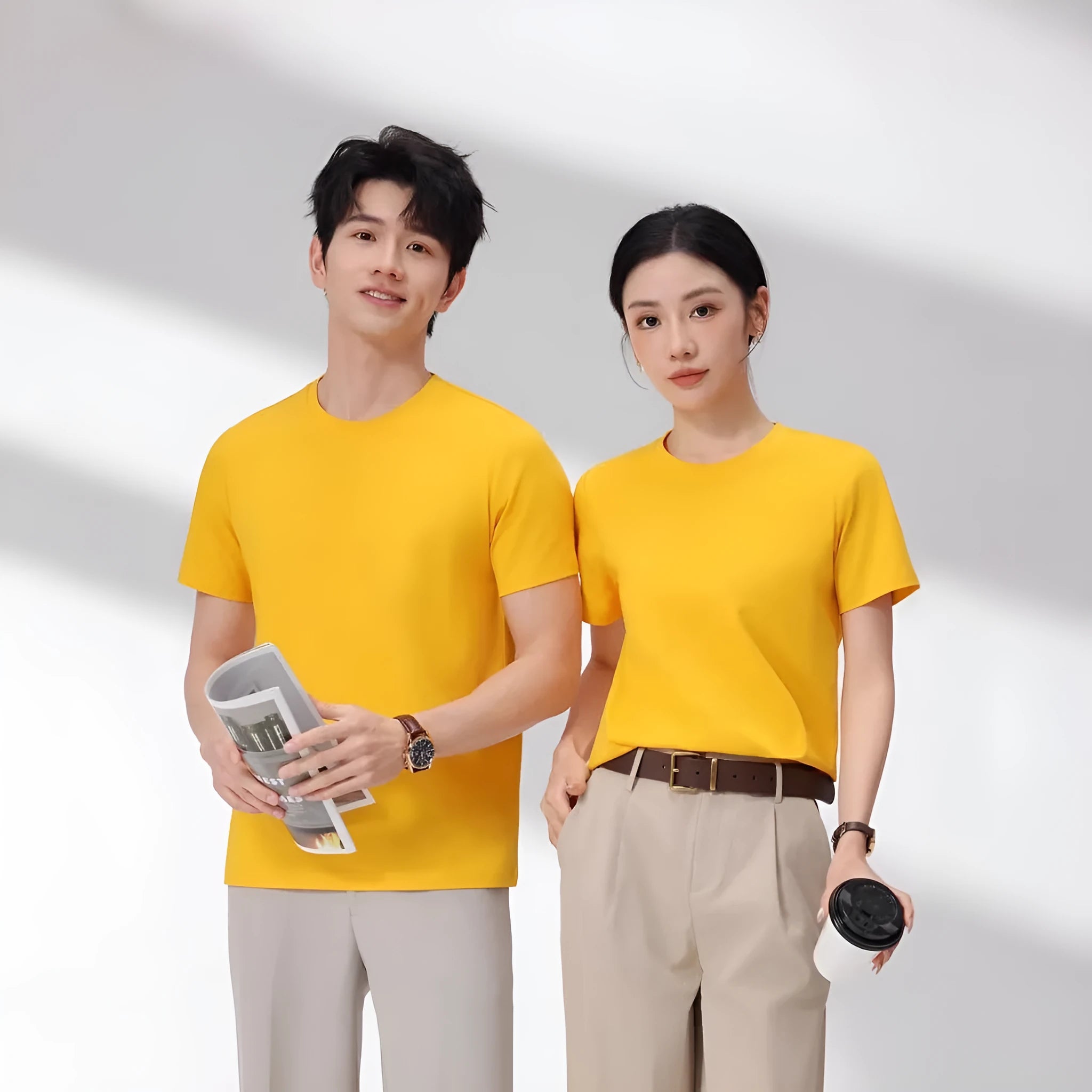 Unisex antibacterial cotton T-shirt in regular fit with short sleeves available in multiple solid colours