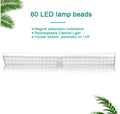 Rechargeable motion sensor LED light strip in cold white or warm white, showing 24, 40, and 60 bead length options.