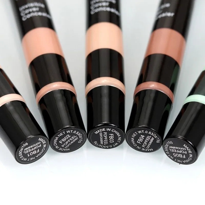 Pro concealer makeup stick with high coverage and full gloss finish in five colour options