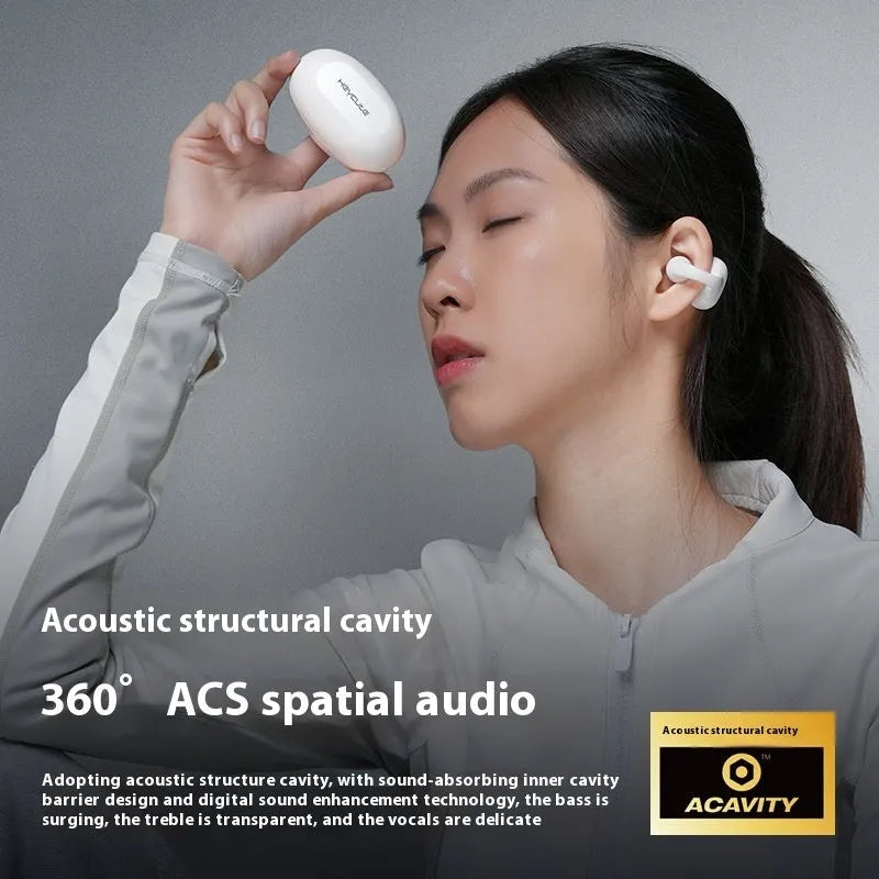 Clip-on Bluetooth wireless headset in Moon White and Obsidian Black, PC ABS, 10m range