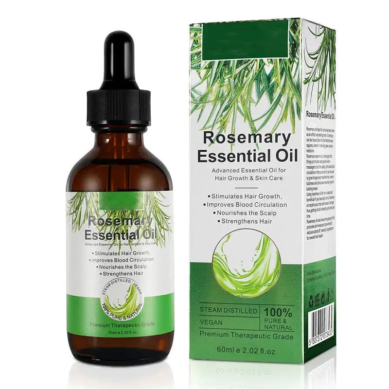 Rosemary hair growth serum in a white 60ml bottle for split end repair and frizz control