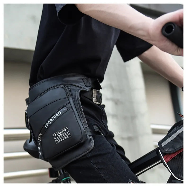 Men's nylon crossbody cycling leg bag in five colour options