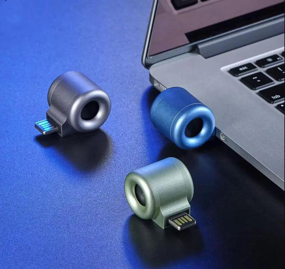 USB mini diffuser car air purifier in grey colour with USB plug