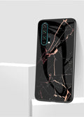 Honor 20 Pro marble glass phone case in red with anti-fall protection