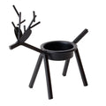 Black iron Christmas deer candlestick holder with elk bracket design for festive decoration
