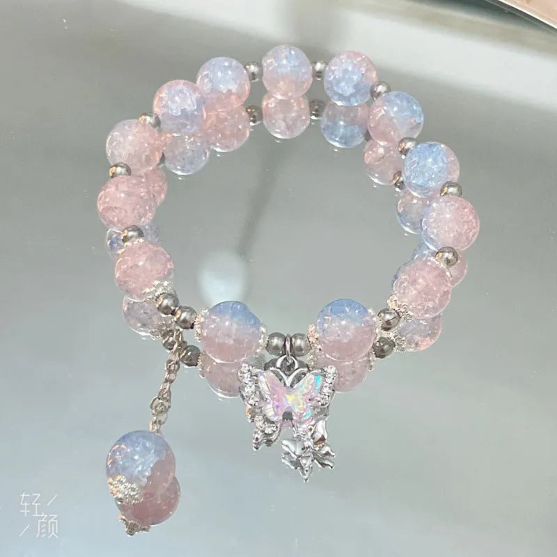 Chinese style glass bracelet with bamboo joint design elements in multiple colour options