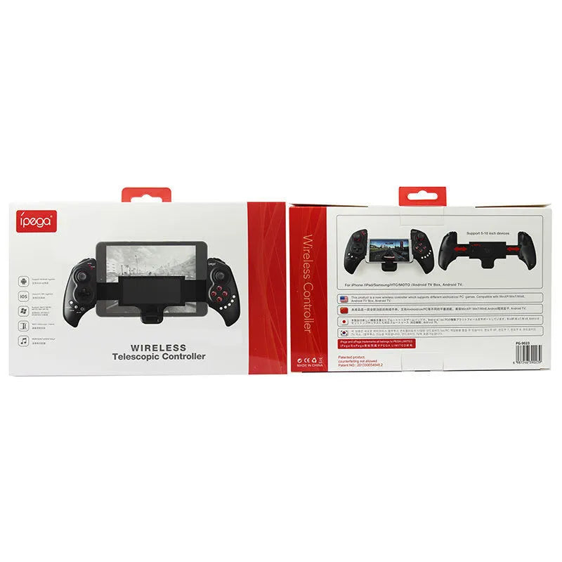 Wireless telescopic game controller extended to hold mobile phone with USB-C connection