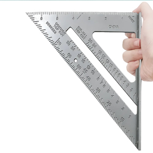 Aluminium alloy woodworking measuring square with triangle ruler design showing 90 degree angle