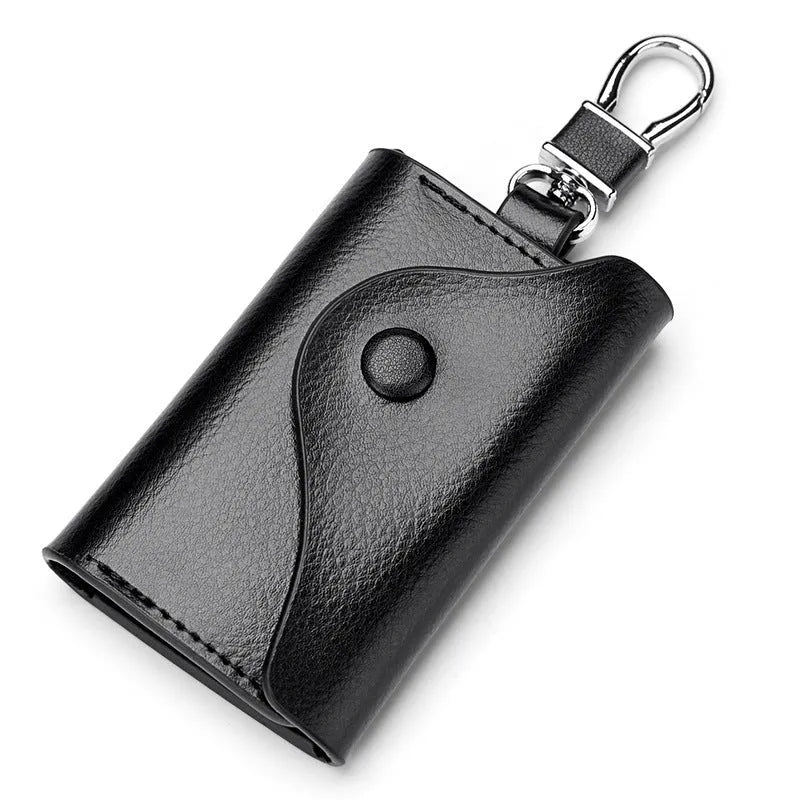 Genuine leather square vertical key and card holder in one of four colours with sequin details.