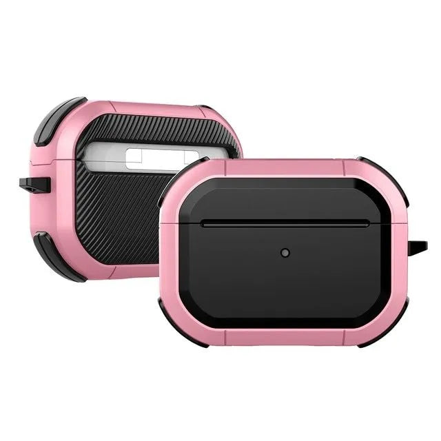 Black AirPods protective shell case for AirPods 1, 2, and Pro models on a white background.