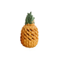 Yellow pet food leaking ball in pineapple shape made of non-toxic rubber, a dog chew toy treat dispenser