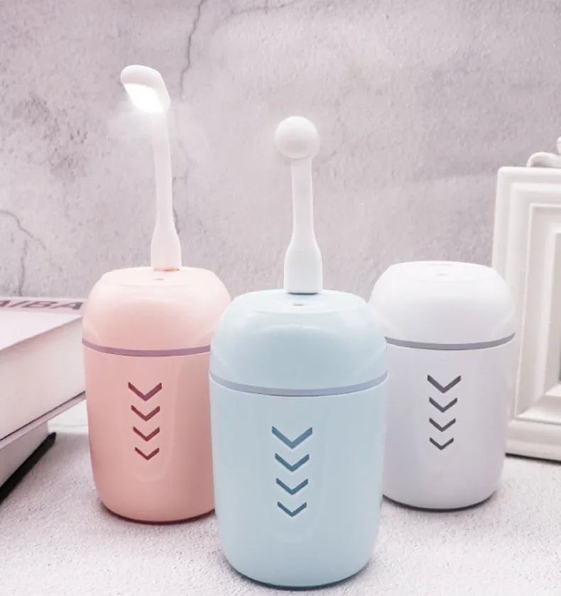X3 portable humidifier in blue colour with 200ml water tank and USB cable