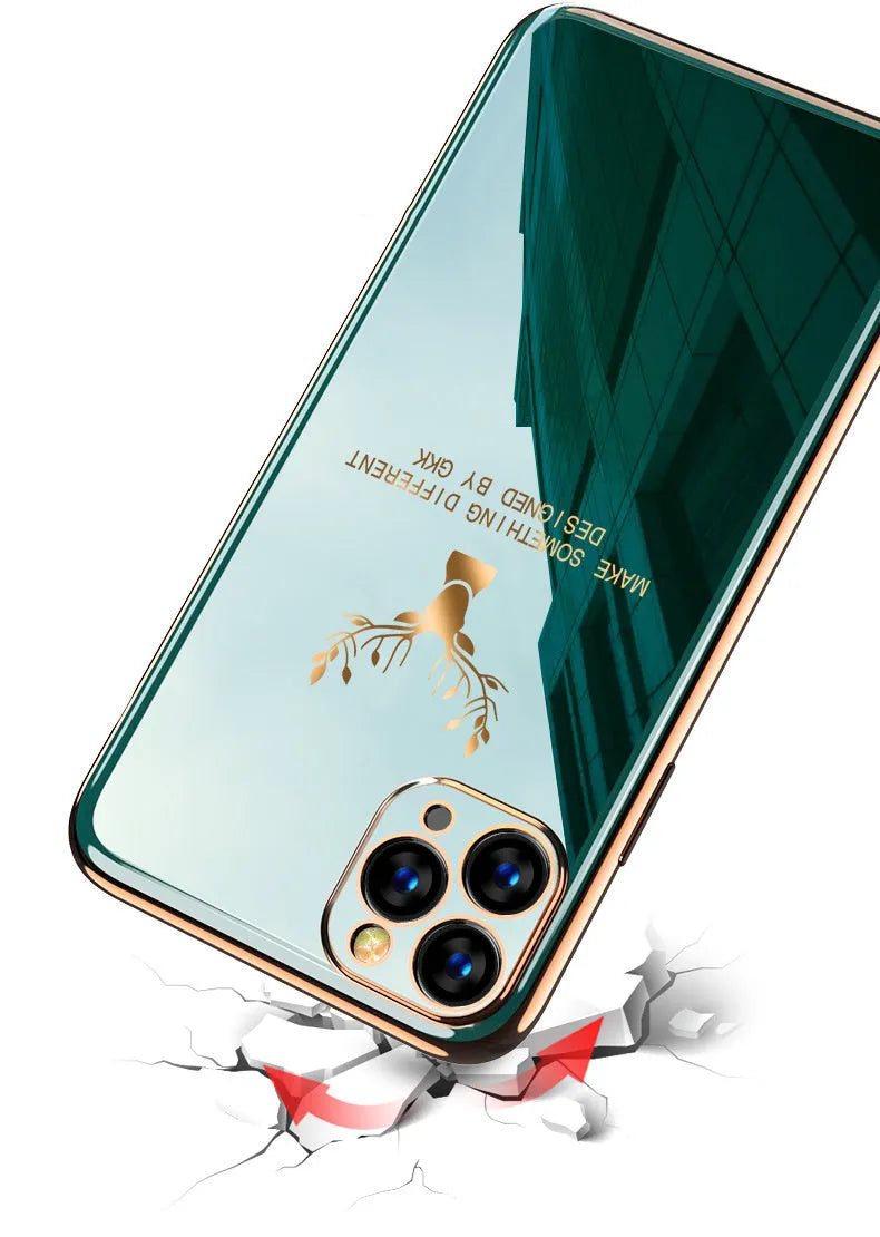 Black TPU full lens protection iPhone case showing camera coverage area