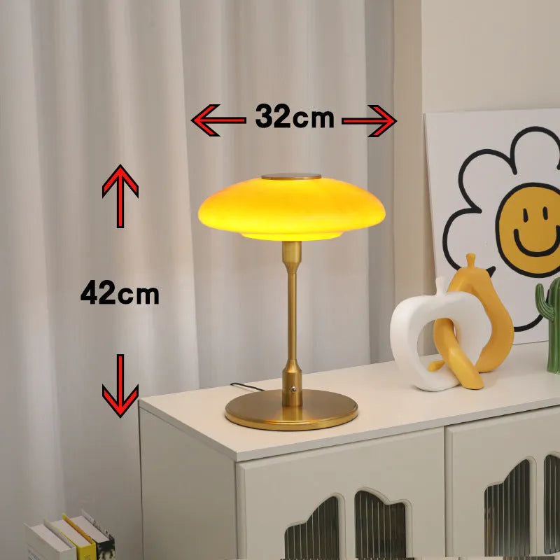 Vintage nickel-plated bedside ambient light with Korean design in golden white colour