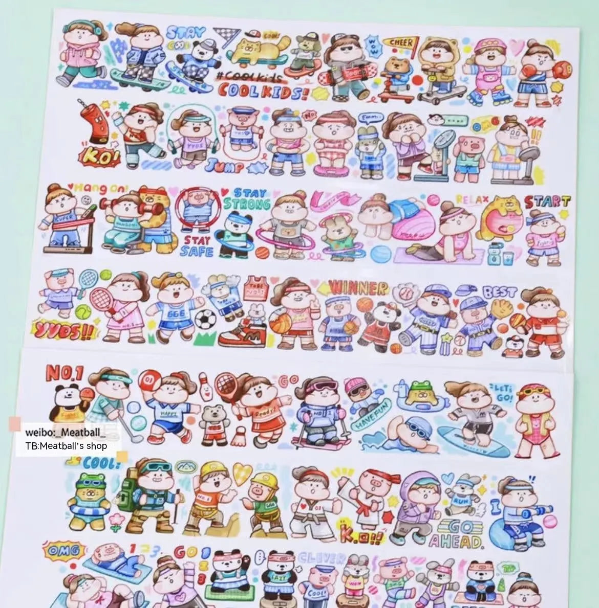 Colourful cartoon character stickers on Japanese paper for haemorrhoid tape packaging customisation