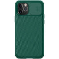 Nillkin Black Mirror solid colour phone case for iPhone 12 Pro with sliding camera lens cover in blue.