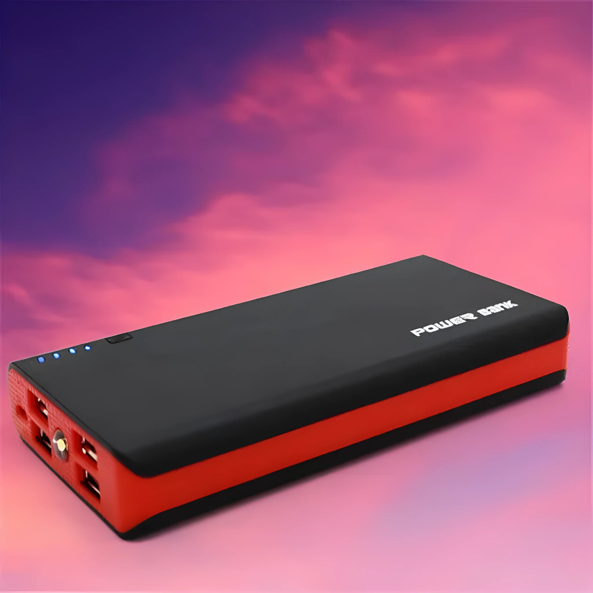20000mAh 4U fast charging power bank in red, blue, green, yellow, and black colour options