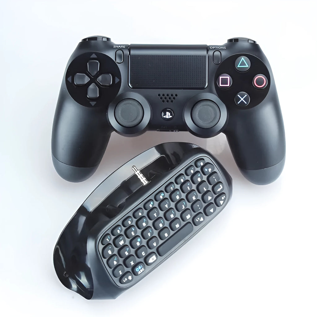 PS4 handle Bluetooth keyboard attachment for controller with dedicated buttons in black colour