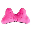 Soft plush bow helmet decoration in red, pink, or rose pink for motorcycle or ski helmet customisation.