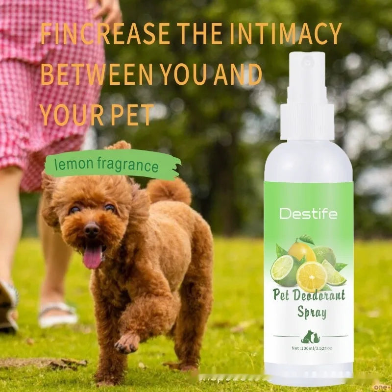 Pet deodorant aromatherapy spray 100ml lemon scented for cats and dogs