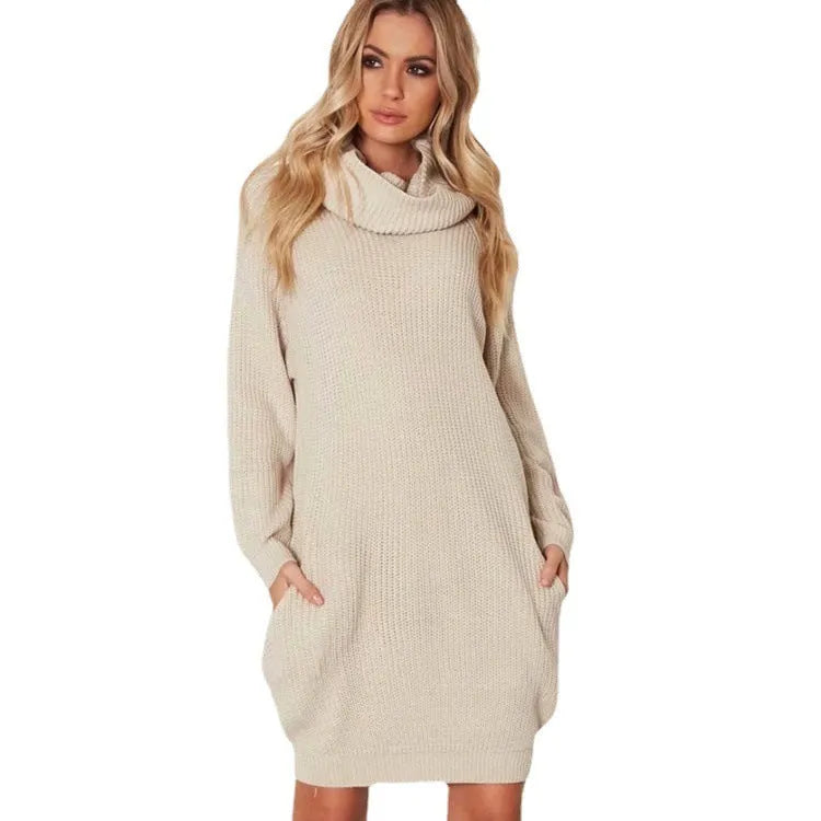 Women's loose slim pullover sweater in apricot, black or yellow with regular sleeves and splicing details