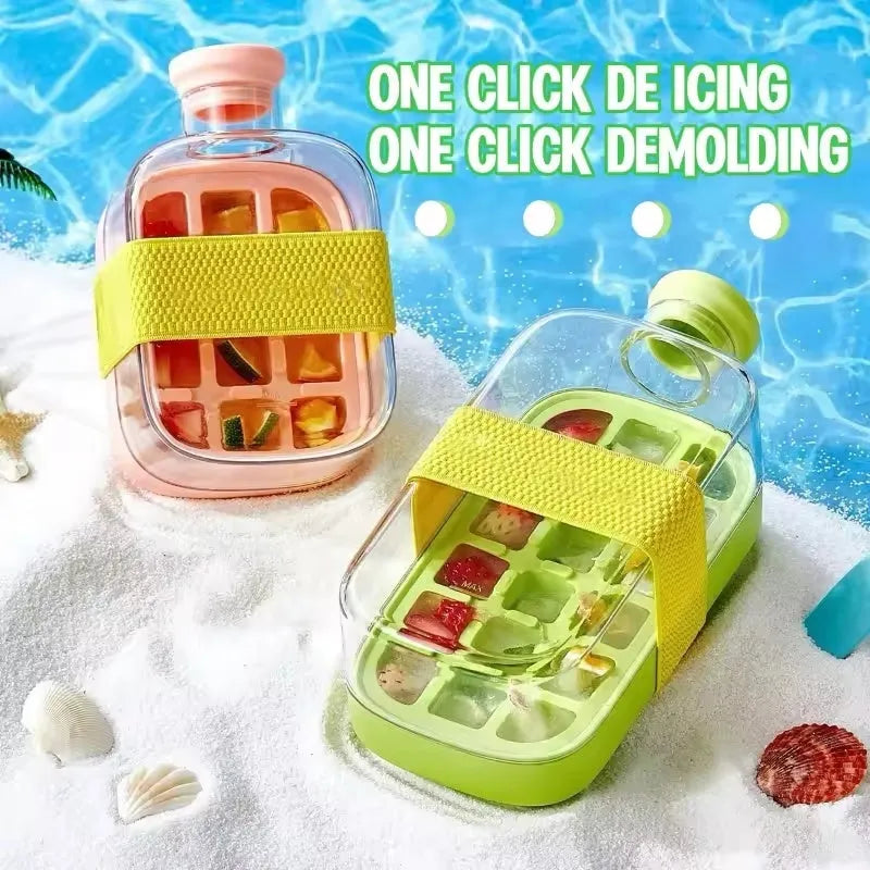One-click moulding cooling cup in 500ml or 800ml with straw and curling mould, PP material, pink green or white